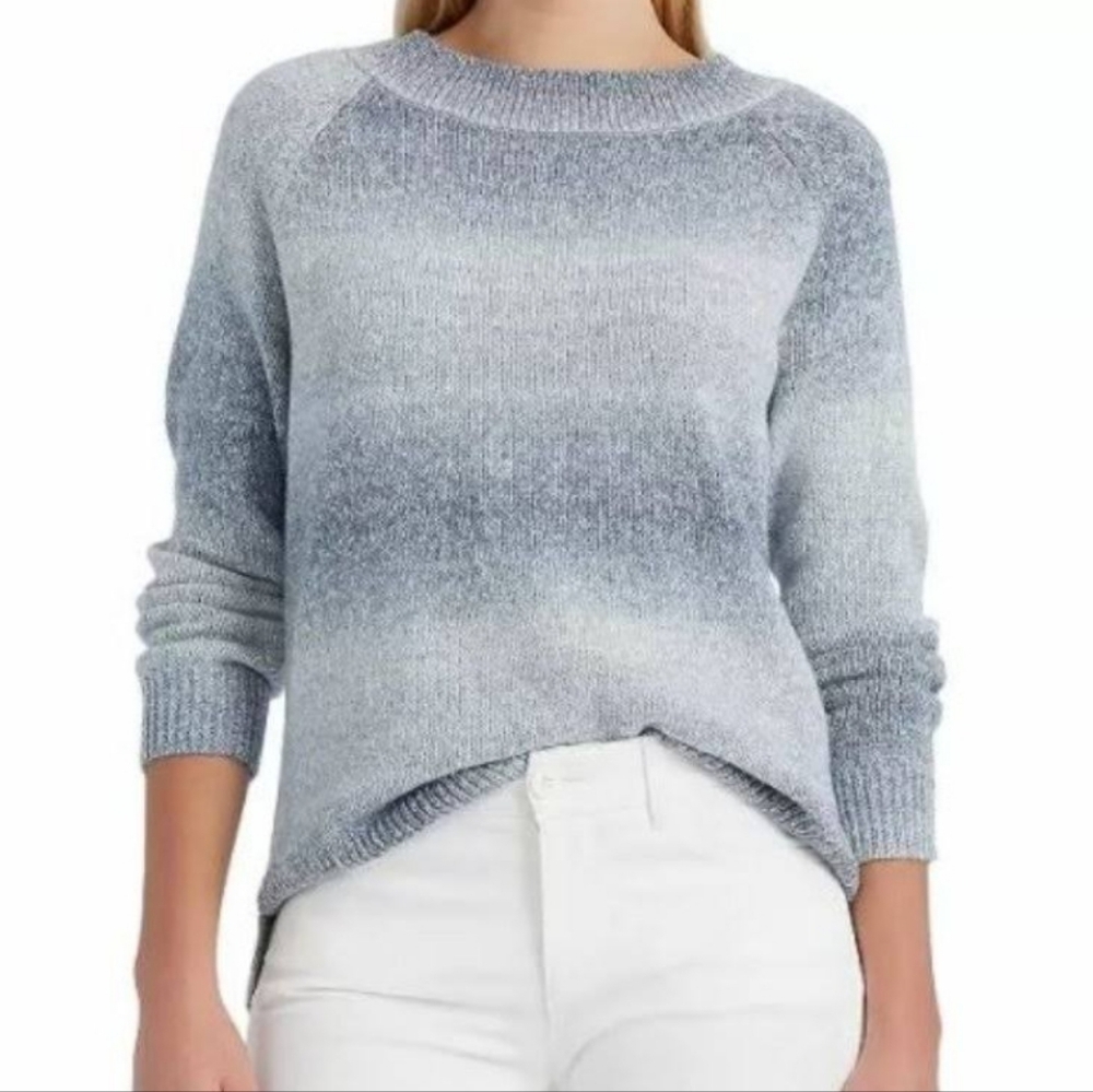 Chaps NWT XXL Blue Ombre Stripe Cozy Soft Sweater